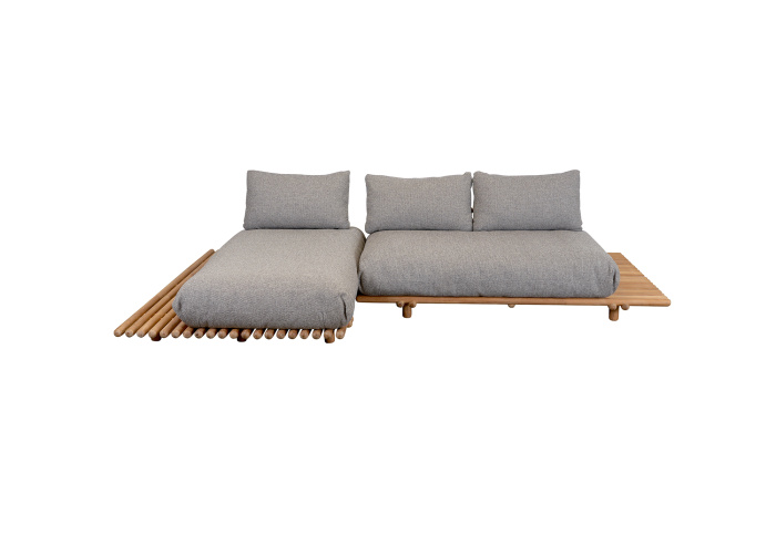Sticks platform sofa with chaise lounge